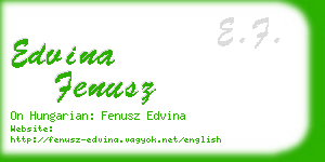 edvina fenusz business card